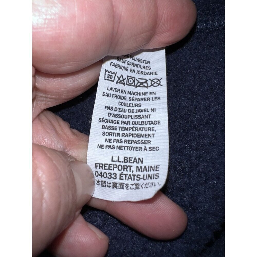 L.L. Bean Men’s Hooded Slightly Fitted Sweater Fleece 1/4 Snap Pullover Top L Rg - Picture 12 of 12